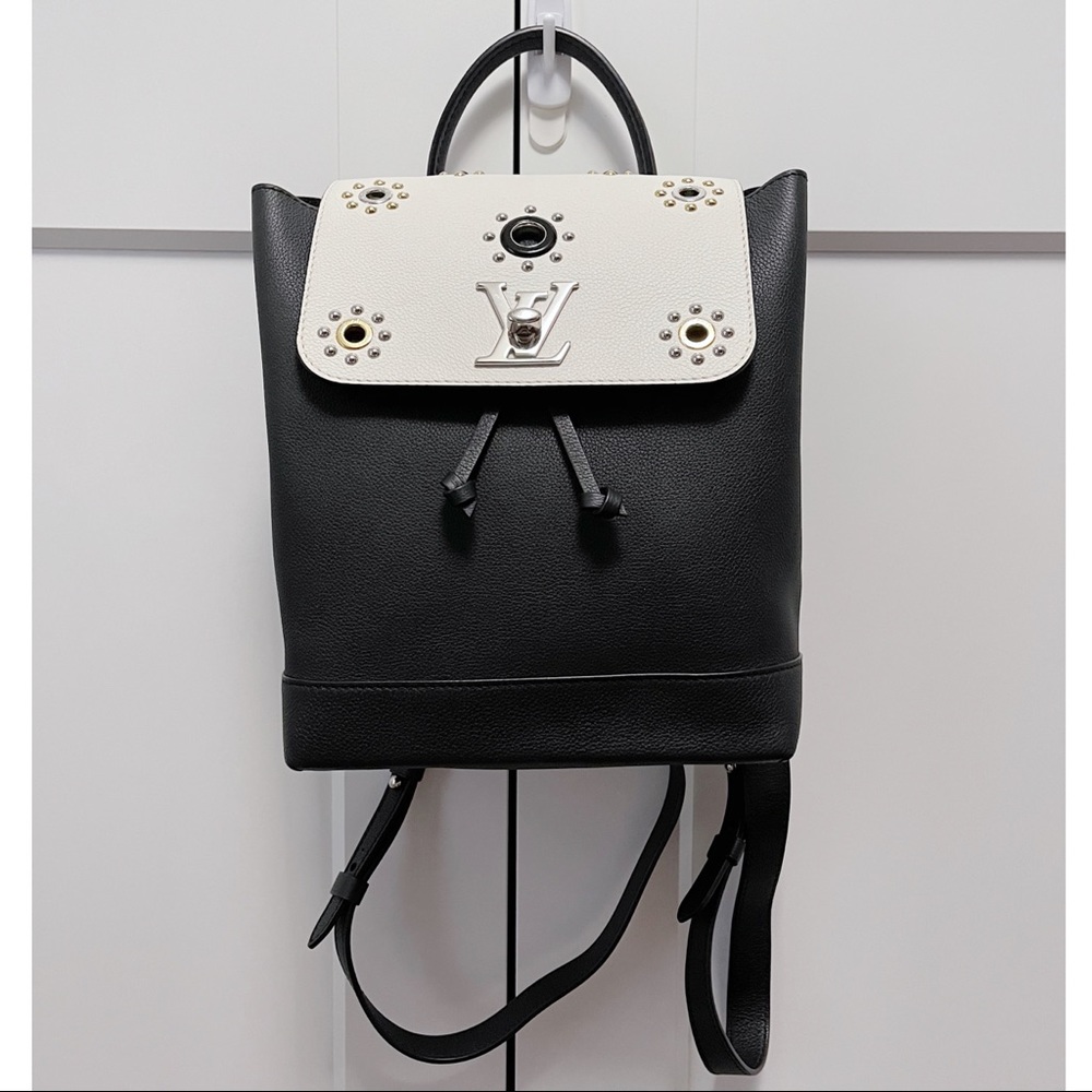 Louis Vuitton Black/White Calfskin Lockme Backpack